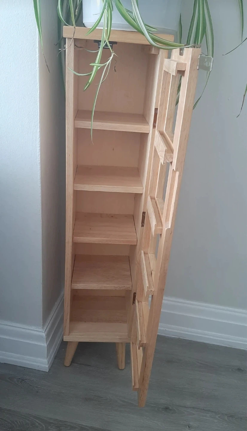 Wooden Narrow Cabinet with Shelves