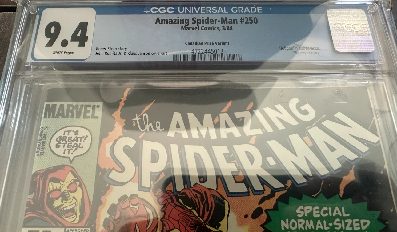 Amazing Spider-Man #250 CGC 9.4 Canadian Price Variant Comic - photo 2