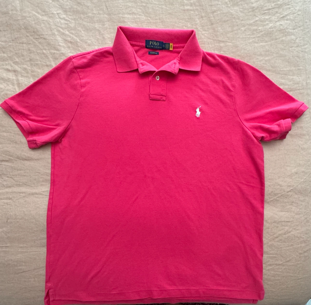 Polo Ralph Lauren Pink Classic Fit Polo Shirt - Size L