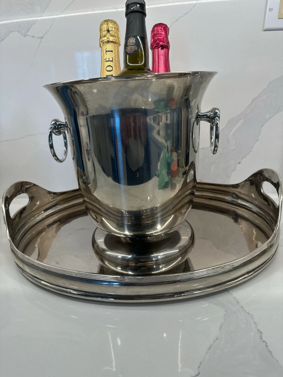 Silver Plated Champagne Bucket and Tray
