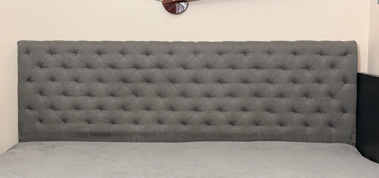 King Grey Tufted Headboard