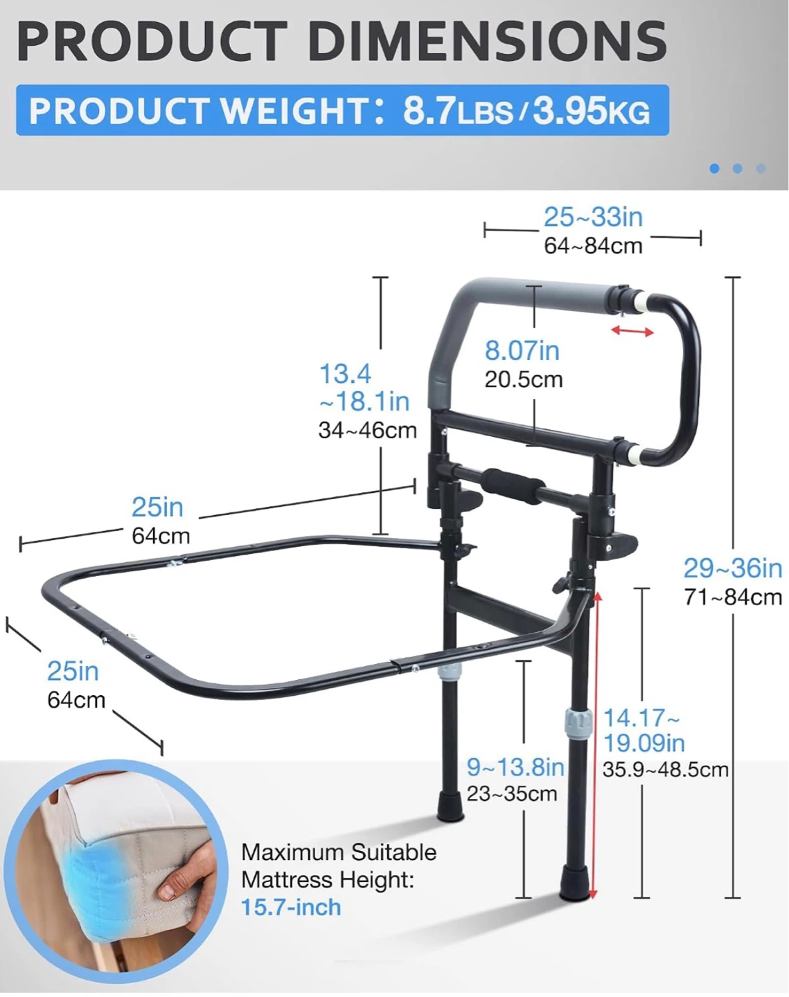 Sangohe Safety Bed Rail for Elderly - Heavy Duty BNIB - photo 2