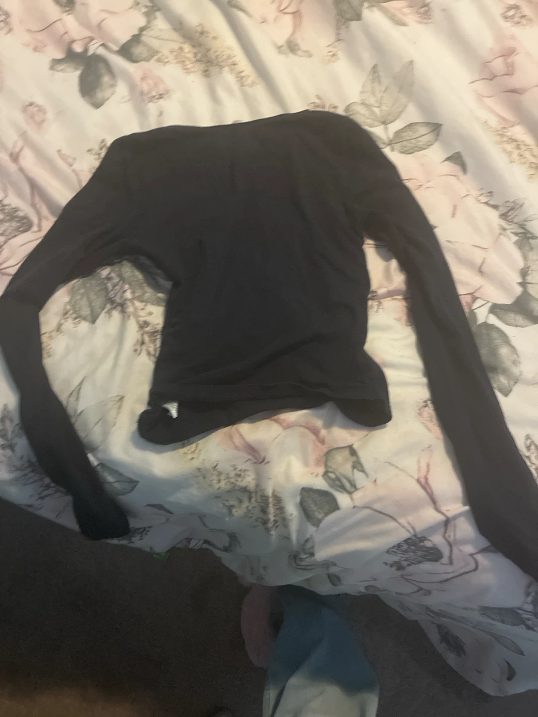 Black long sleeve square neck top - photo 2