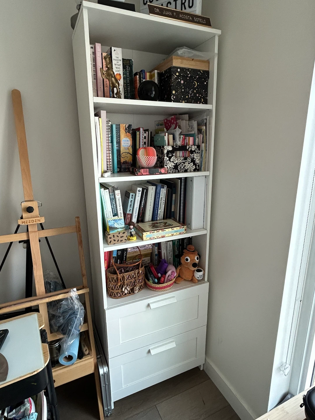 White IKEA BILLY Bookcase with Drawers