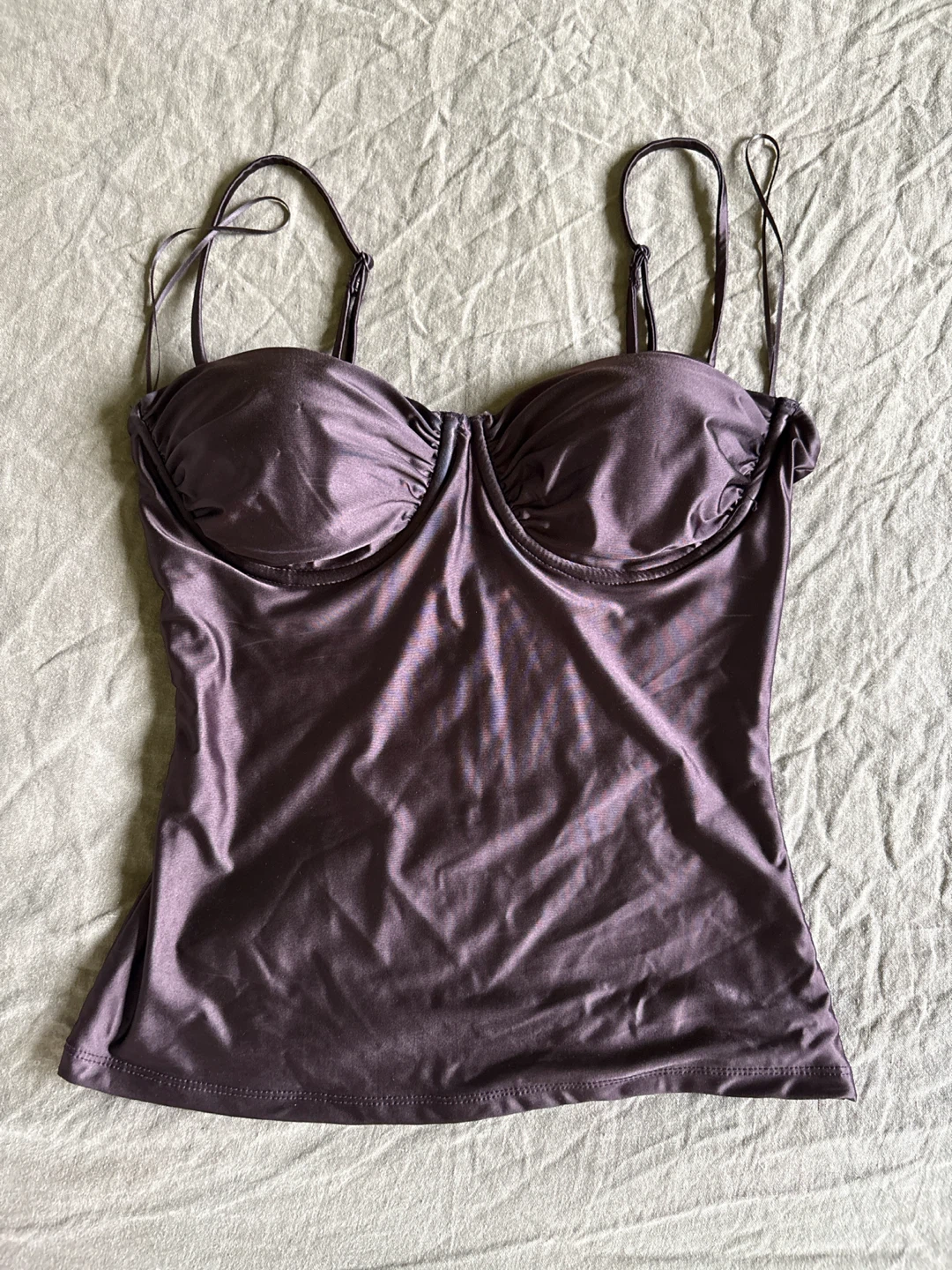 Brown Ruched Camisole Top
