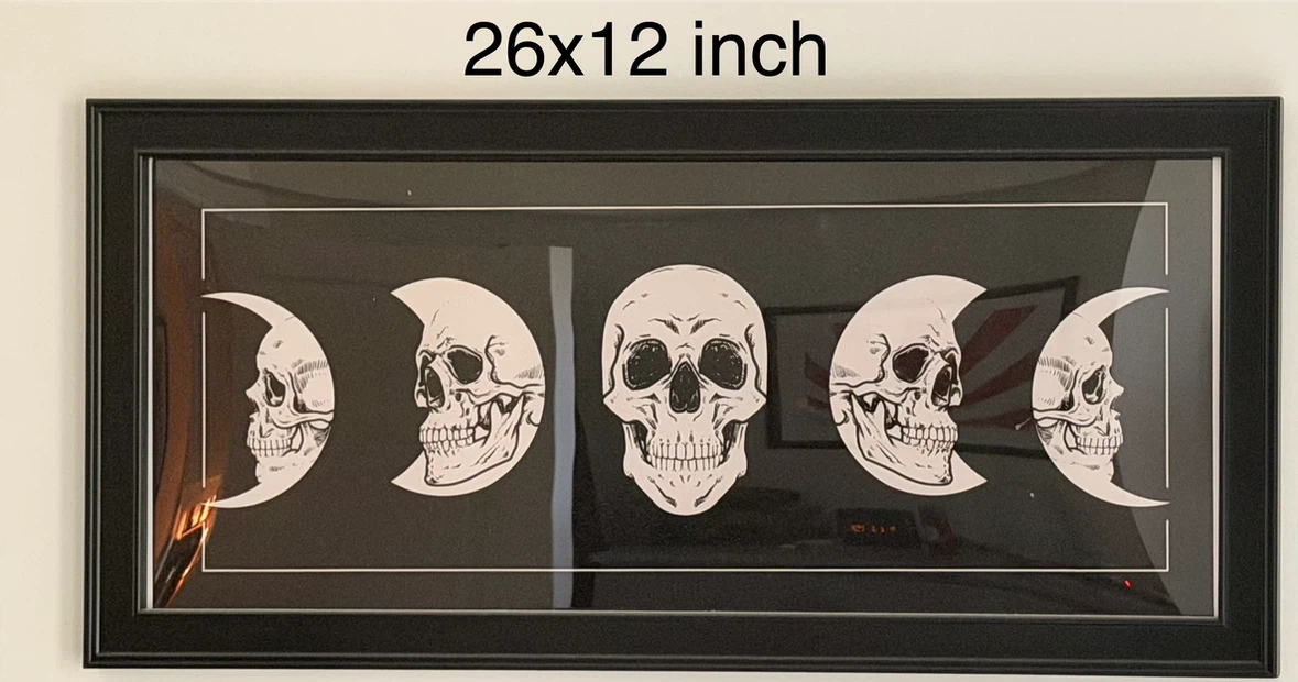 Skull Moon Phase Framed Wall Art
