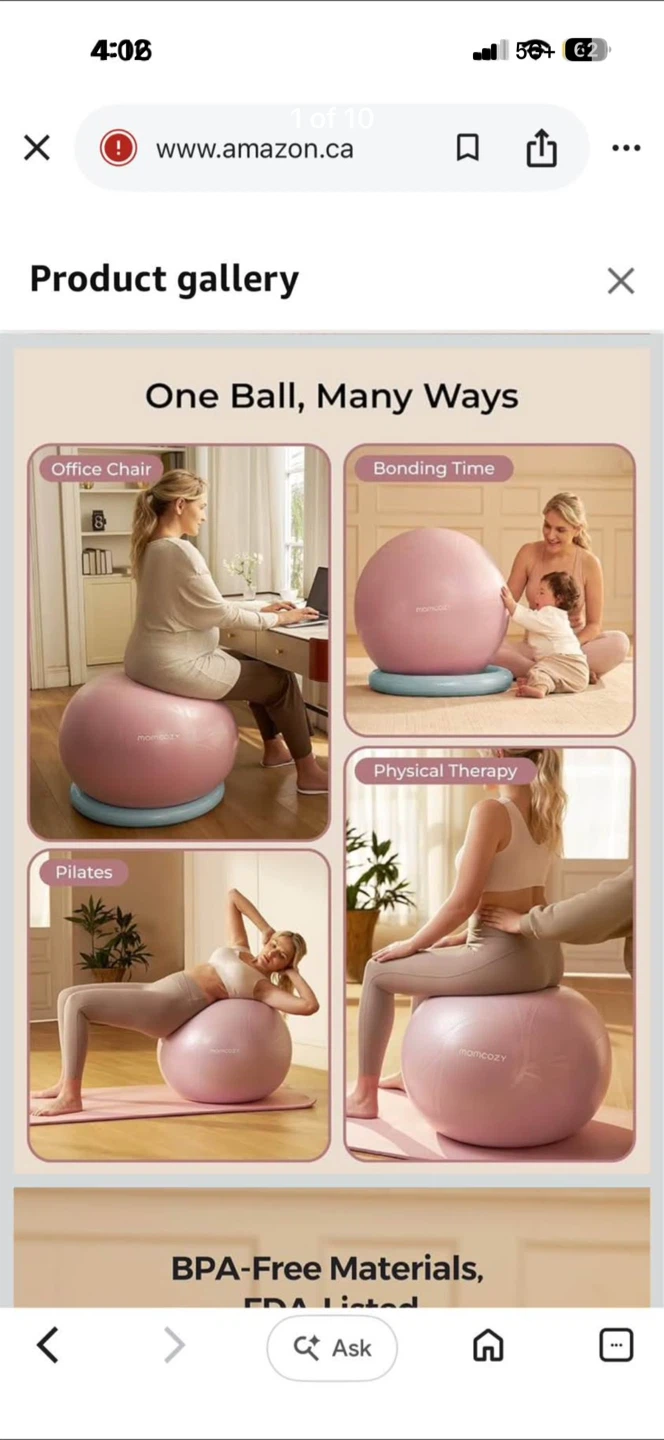 Momcozy BirthEase Maternity Ball Set - Birthing Ball & Yoga Ball - photo 2