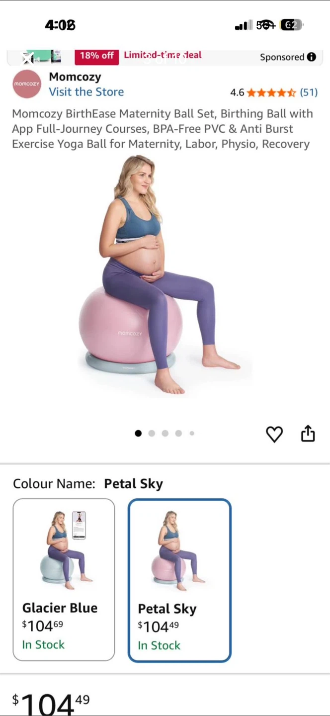 Momcozy BirthEase Maternity Ball Set - Birthing Ball & Yoga Ball - photo 3