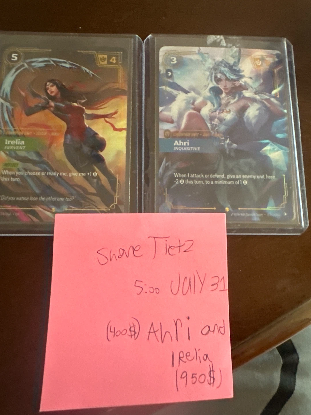 League of Legends TCG Cards - Ahri & Irelia