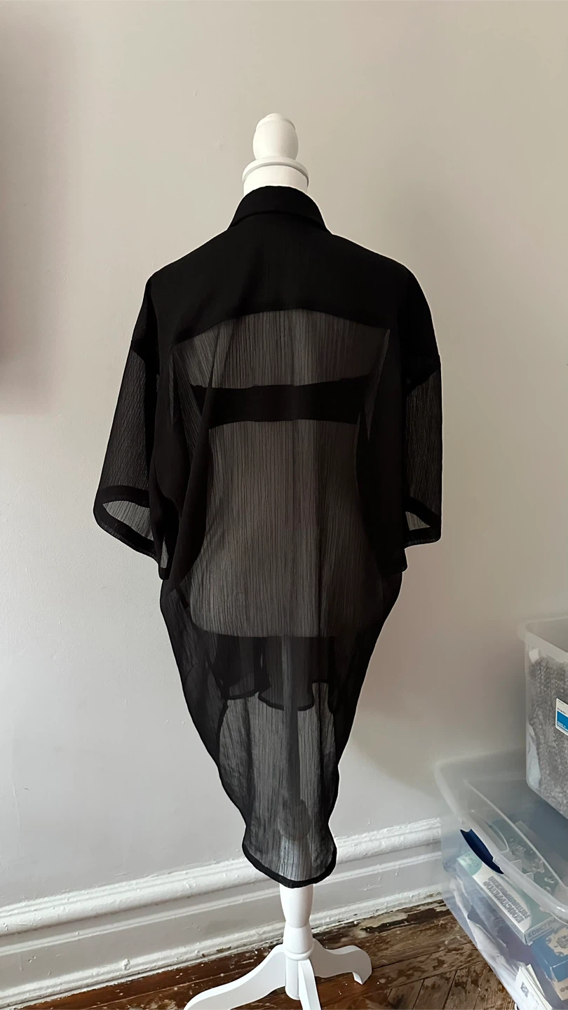 Loidi (Spain) black sheer Oversized Shirt M, L, XL - photo 3
