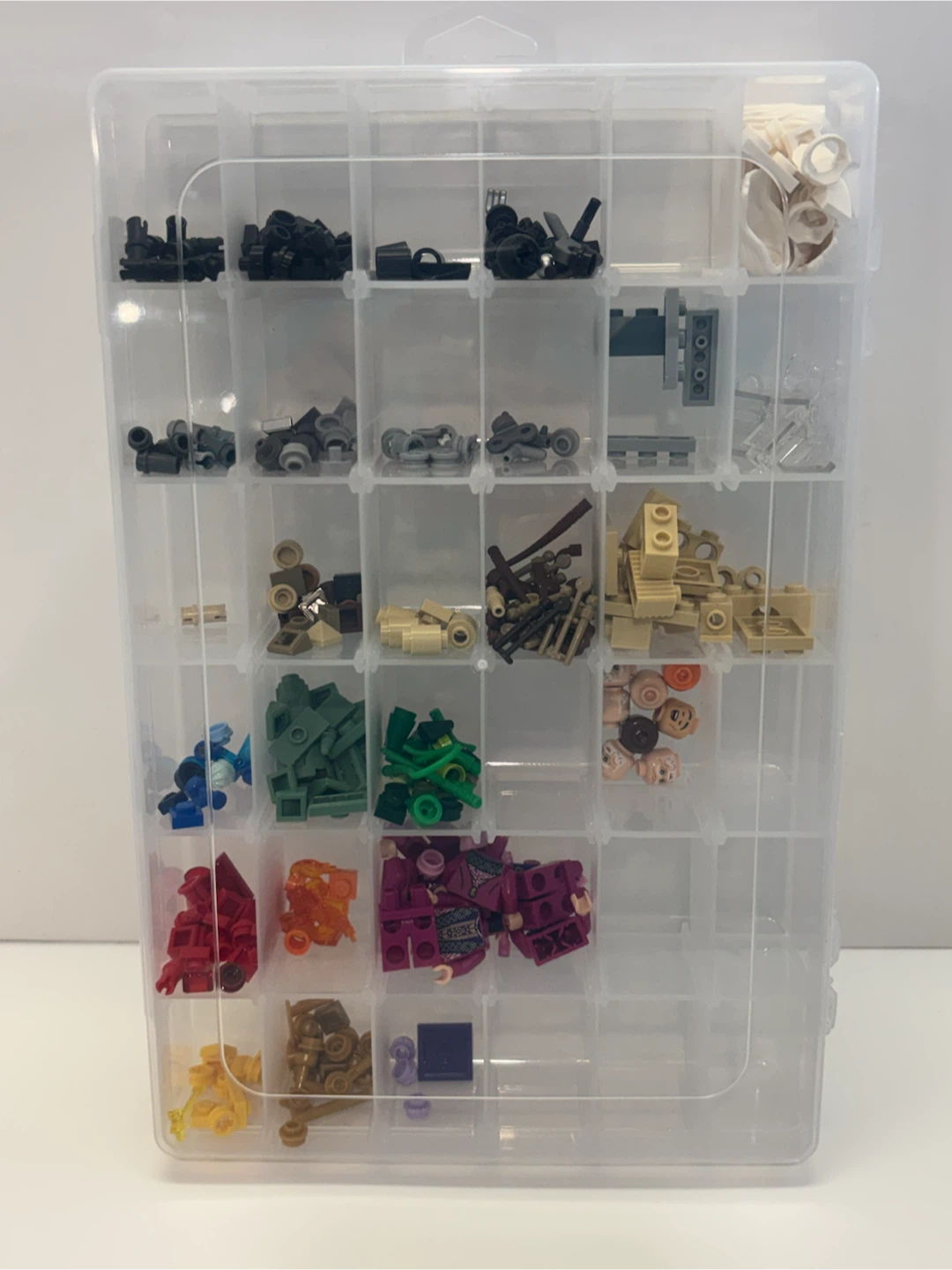 Lego men and parts with organizer storage box - photo 2