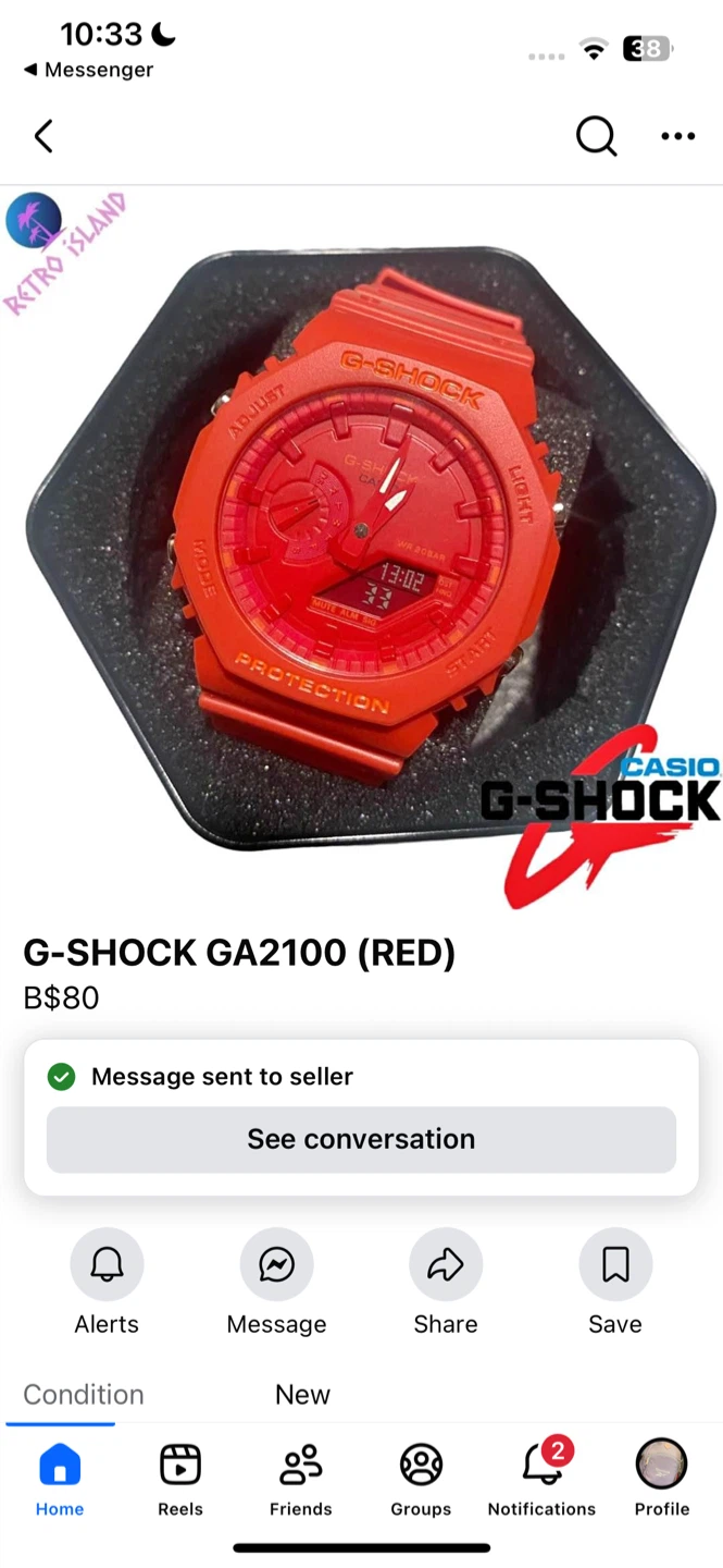 Casio G-Shock GA2100 Red Watch