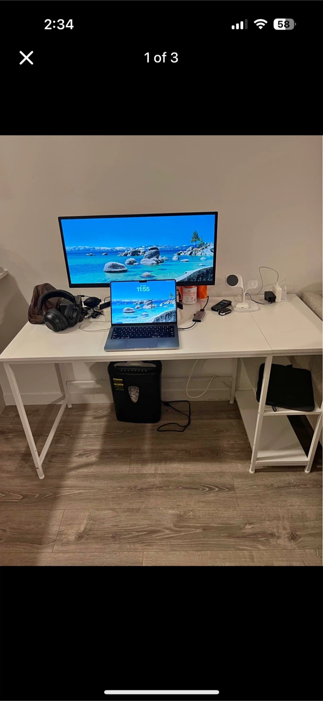White Gaming / Office Desk 55"