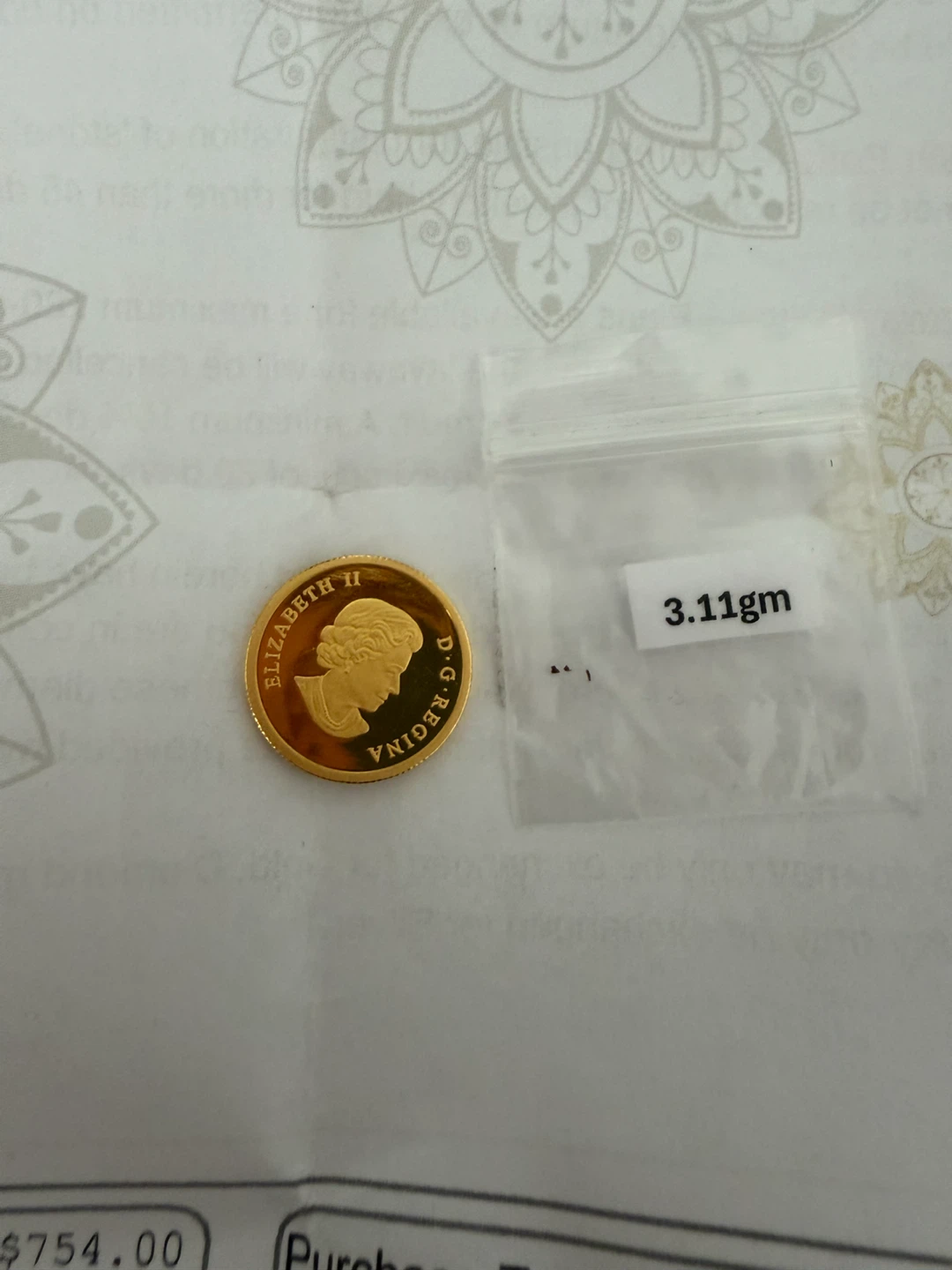 Canada 3.11gm Gold Coin 24kt - photo 3