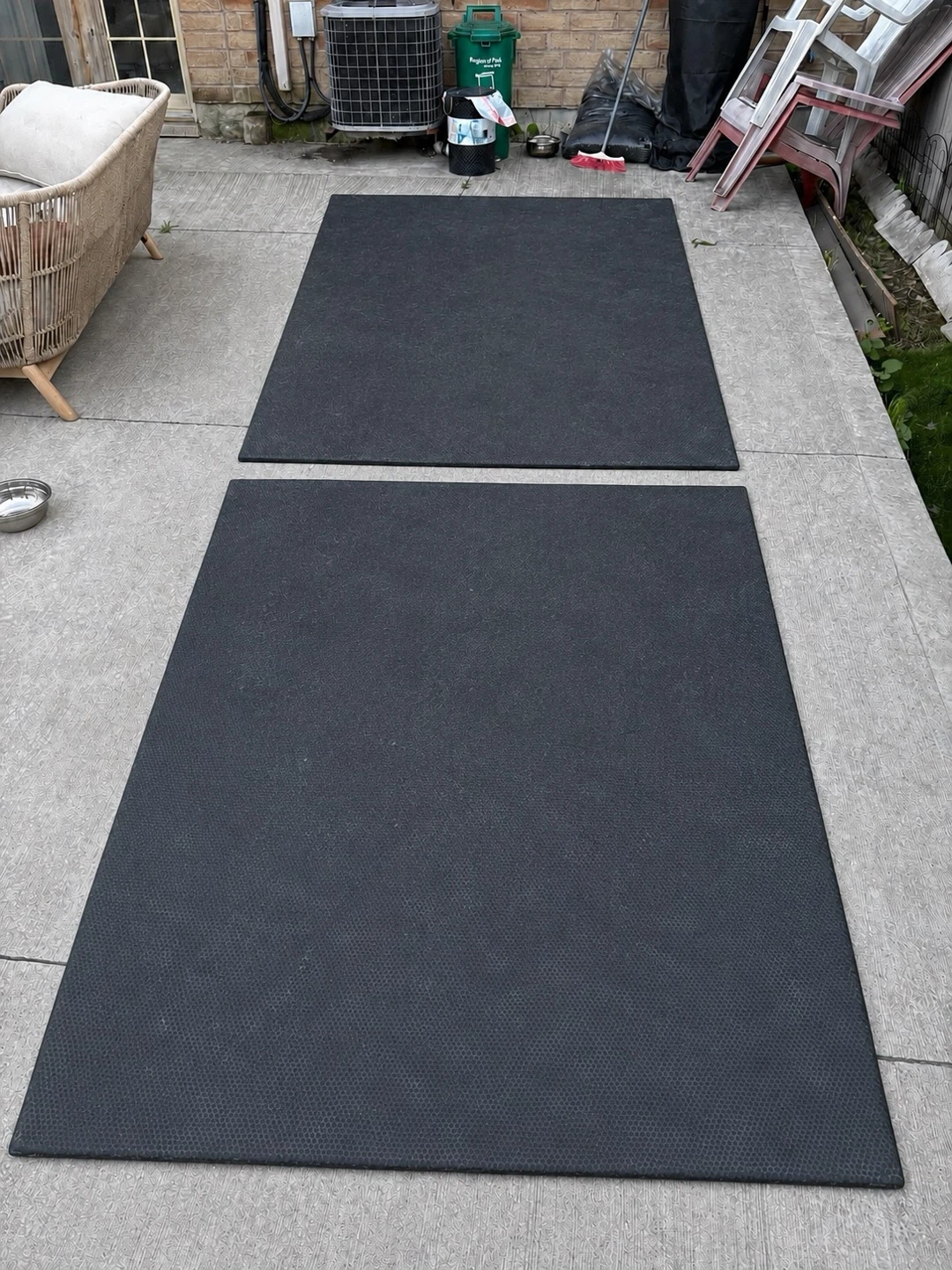 Heavy duty black gym mats