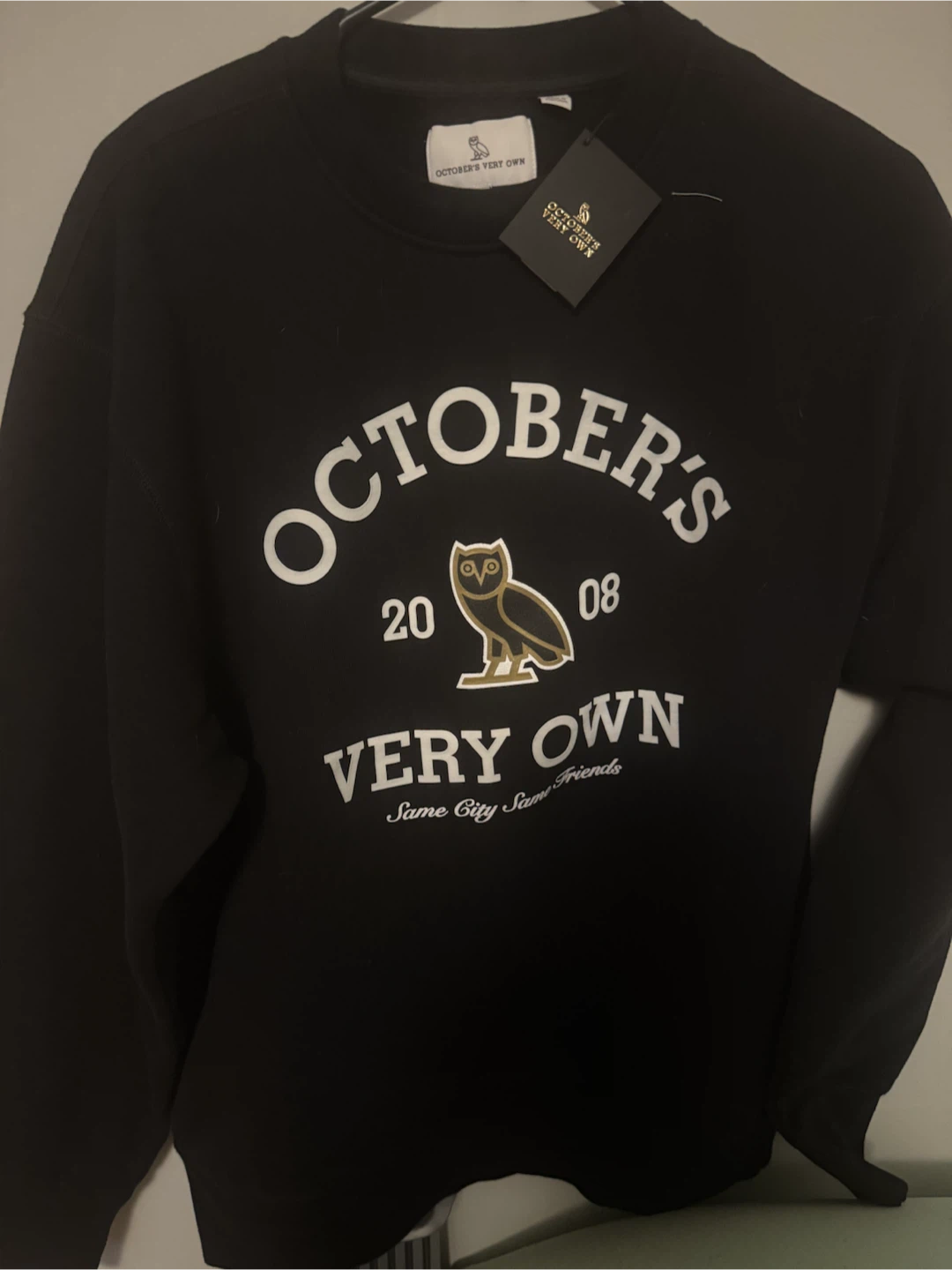 October's Very Own OVO Black Owl Crewneck Sweatshirt Size S