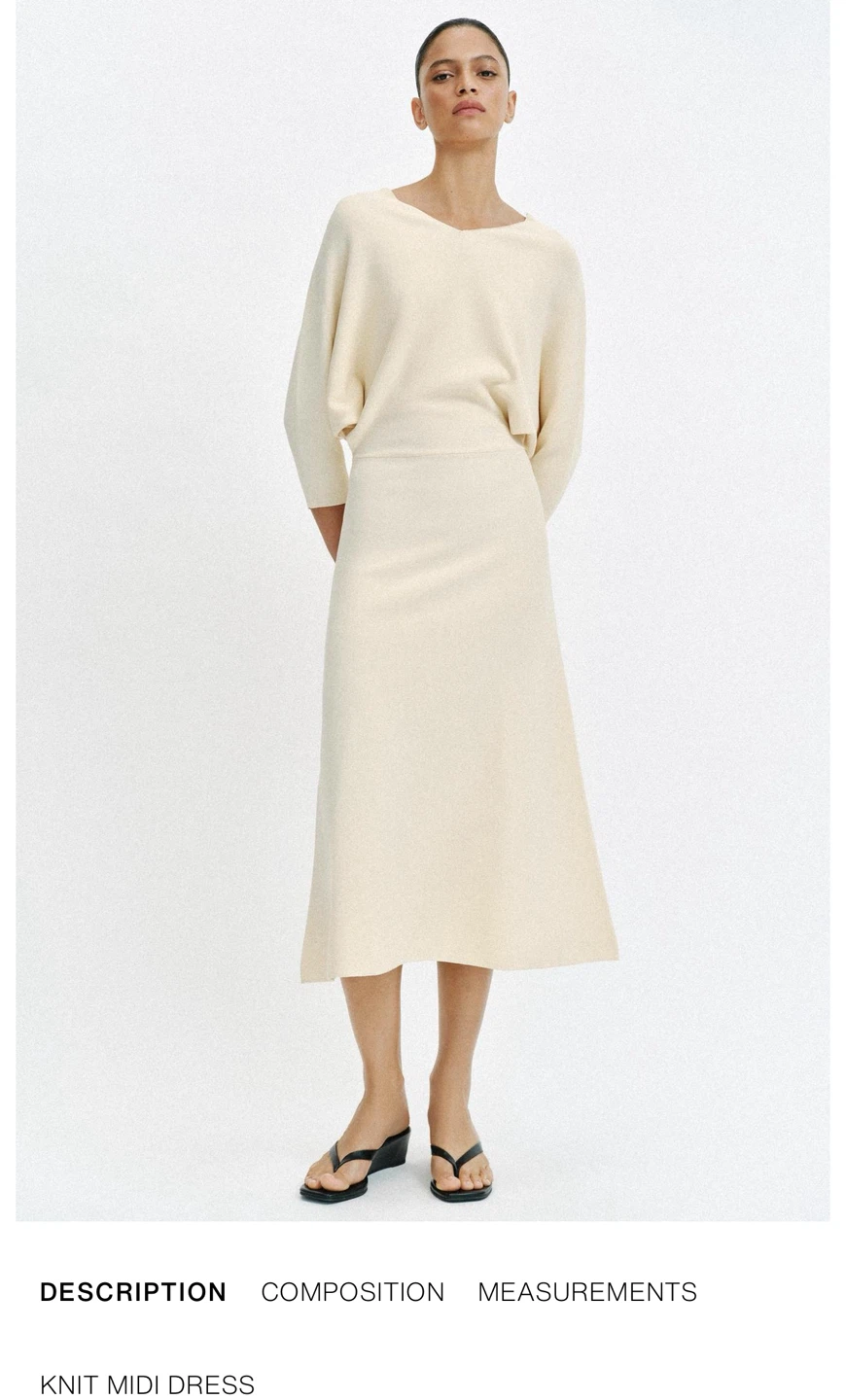 Cream Knit Zara Midi Dress