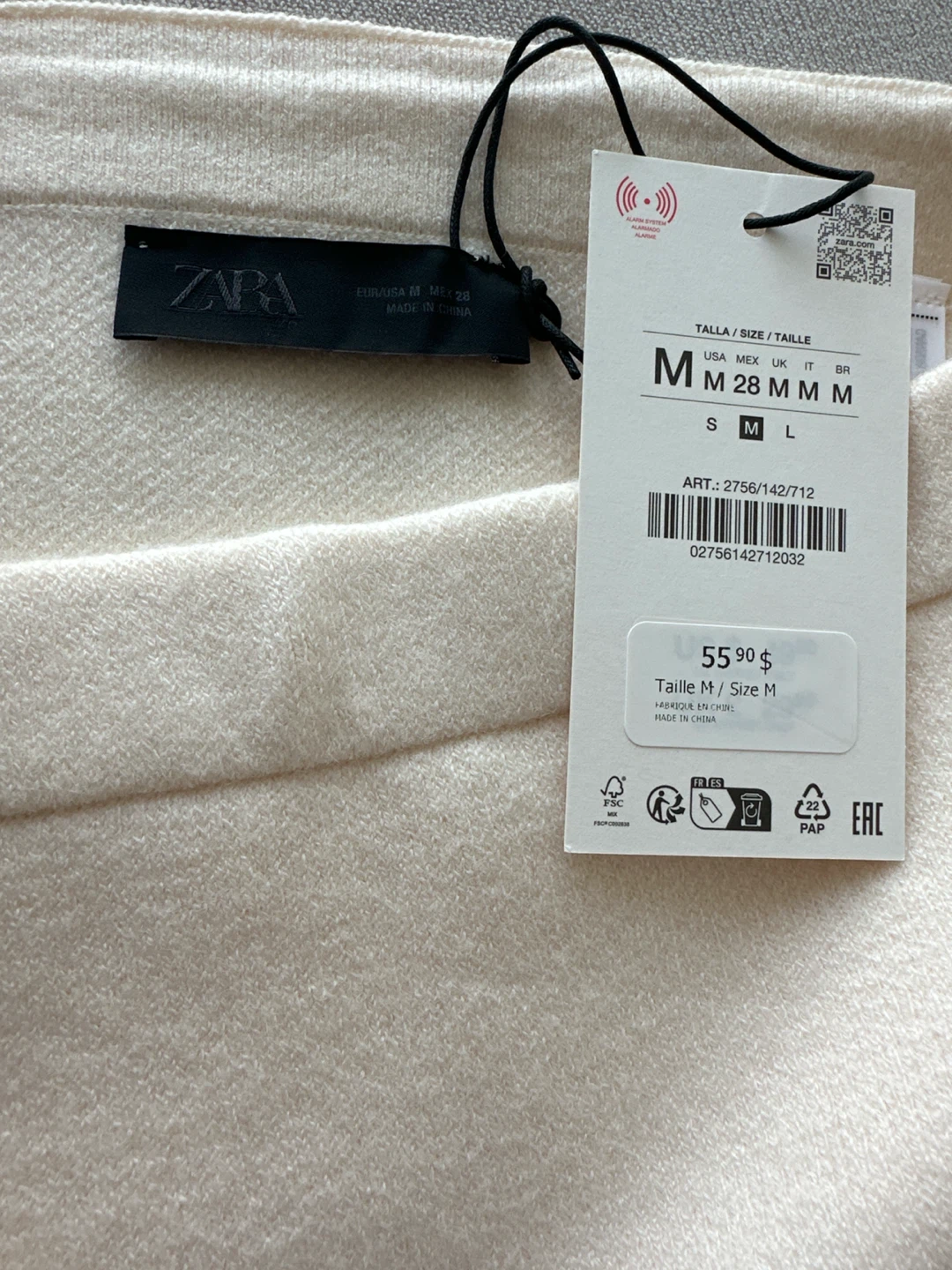 Zara Knit Midi Skirt - White - Size M - photo 3