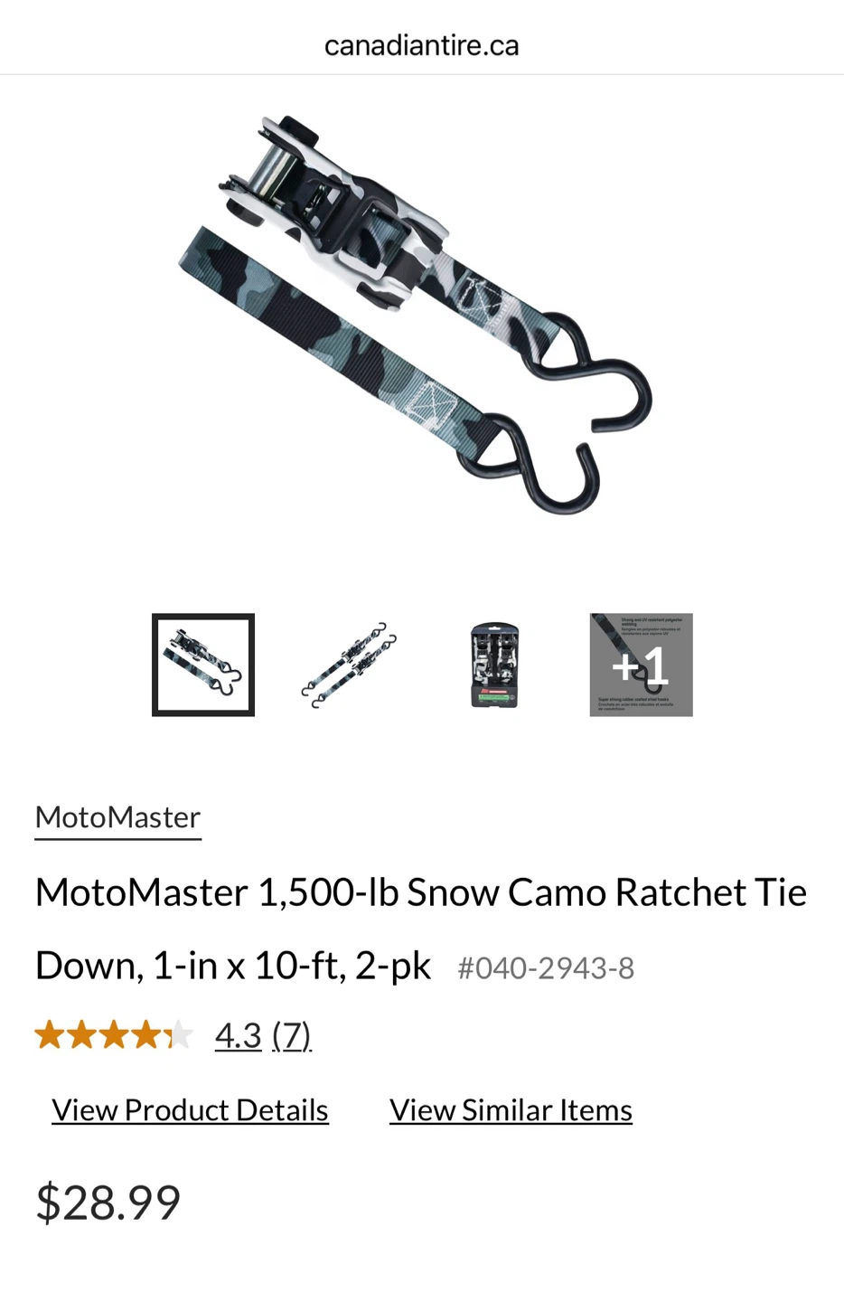 Ratchet Tie Down MotoMaster in Snow Camo - photo 3