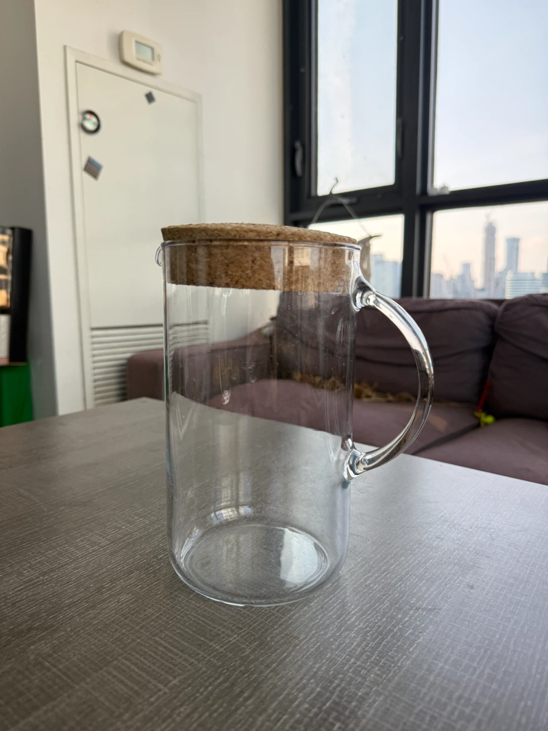 Glass Pitcher with Cork Lid