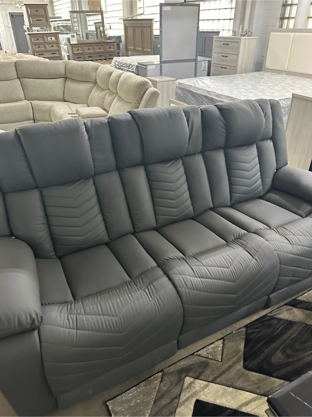 Dark Gray Power Reclining Loveseat with Cup Holders and Speakers - photo 4