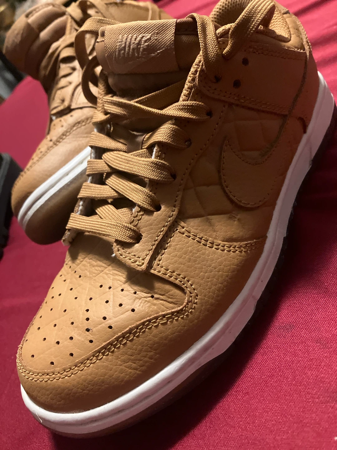 Nike Dunk High Premium Wheat Quilted Sneakers - photo 2