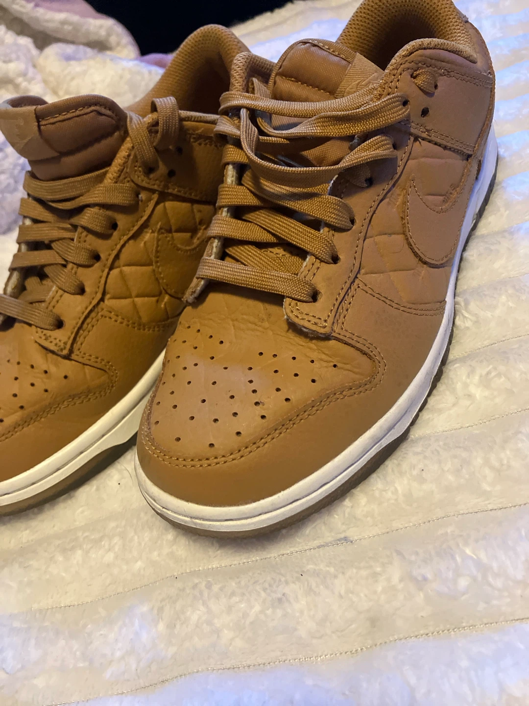 Nike Dunk High Premium Wheat Quilted Sneakers - photo 5