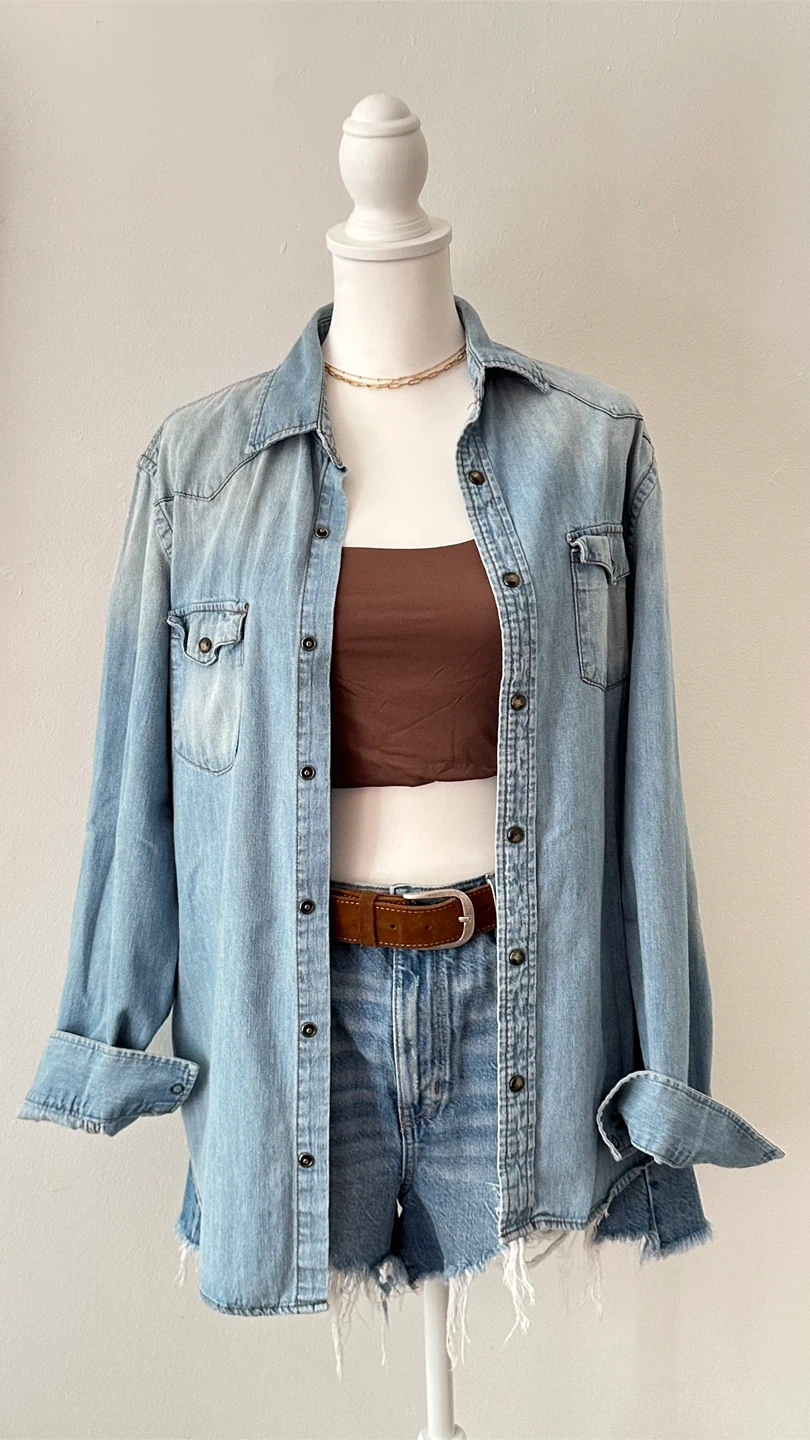 Mossimo Supply Co. Light Wash Denim Shirt M - photo 4