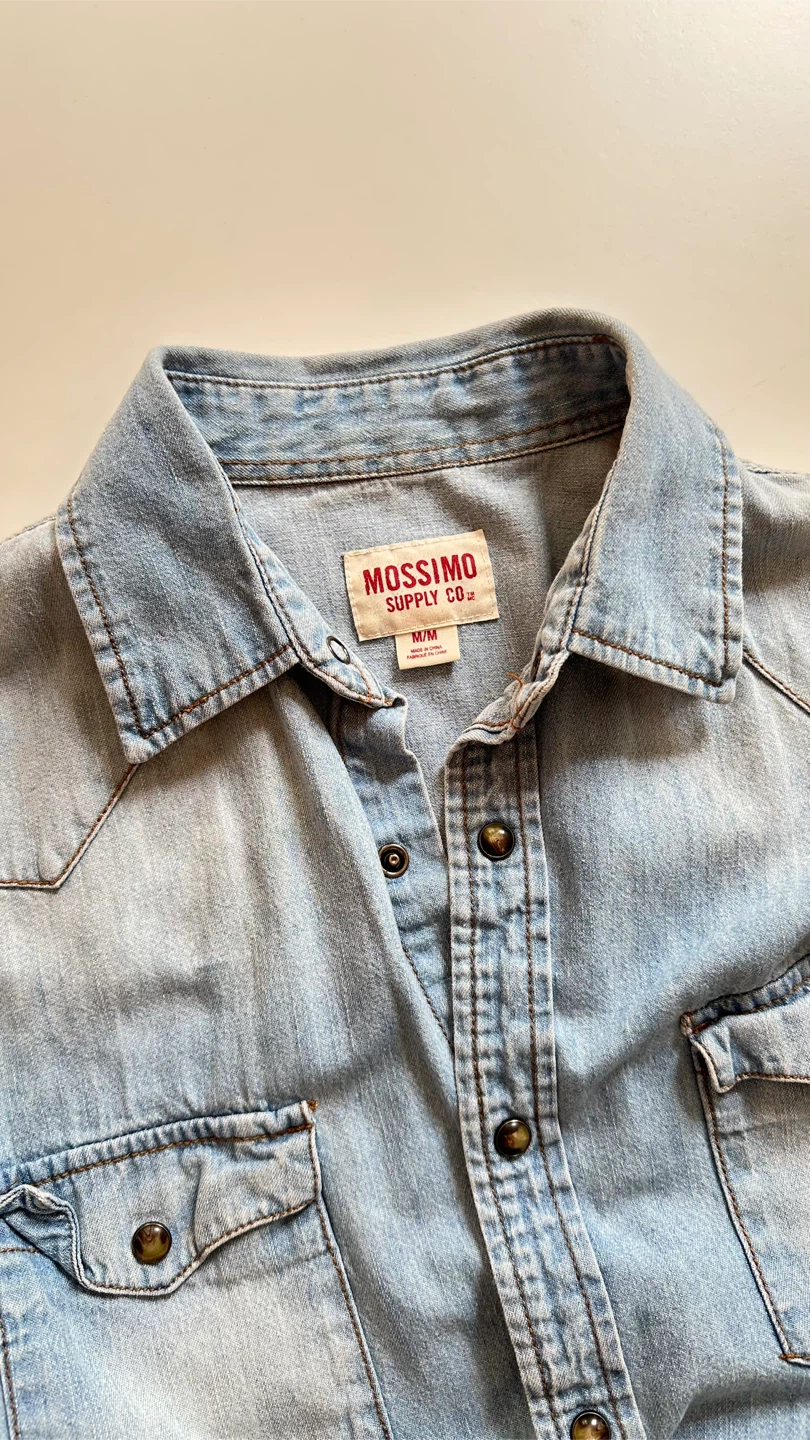 Mossimo Supply Co. Light Wash Denim Shirt M - photo 2