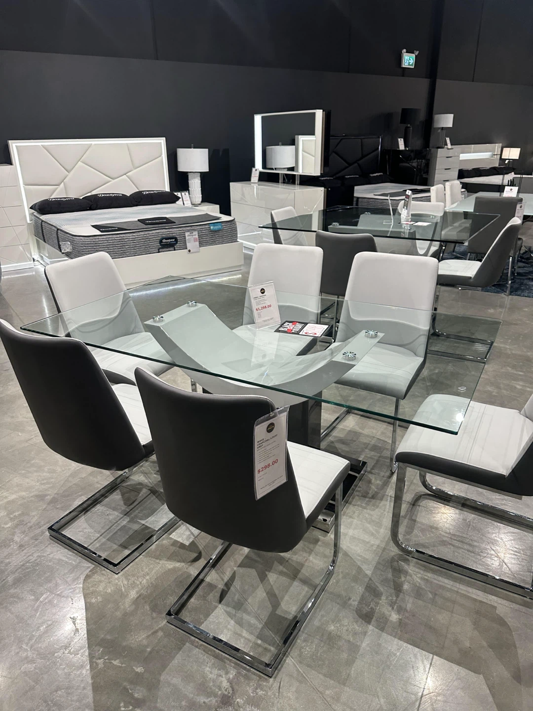 Modern Glass Dining Table Set with 6 Chairs - photo 2