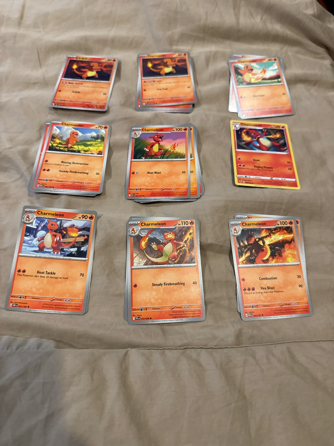 Charmander and charmeleon cards