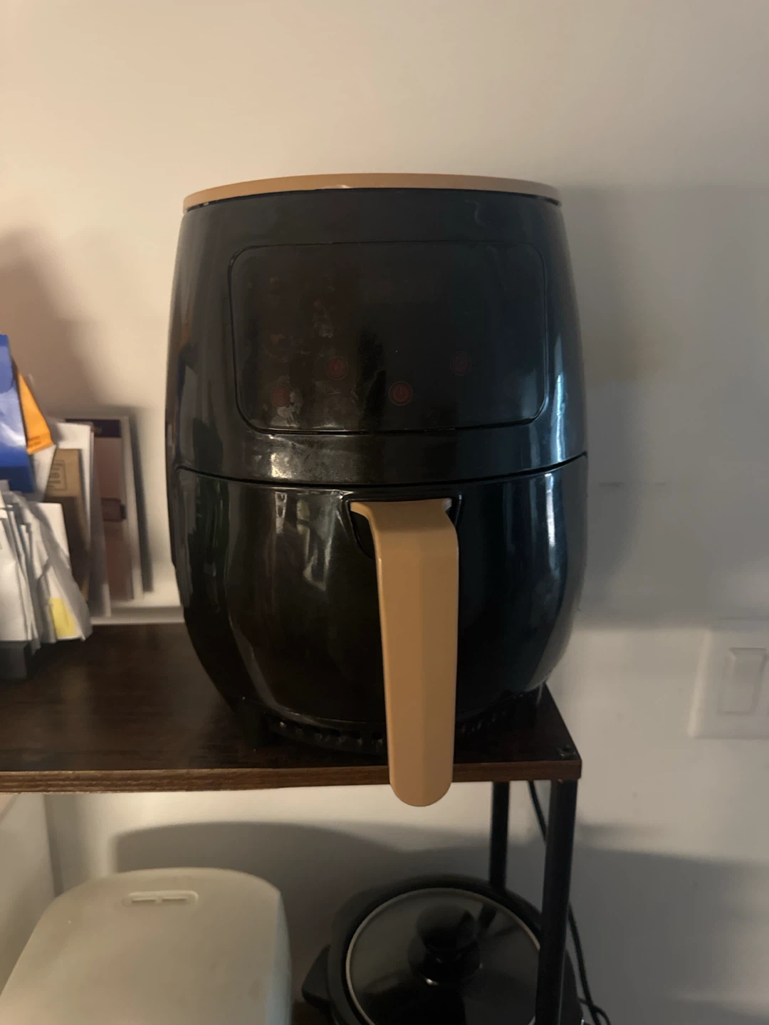 Black Air Fryer with Gold Accents