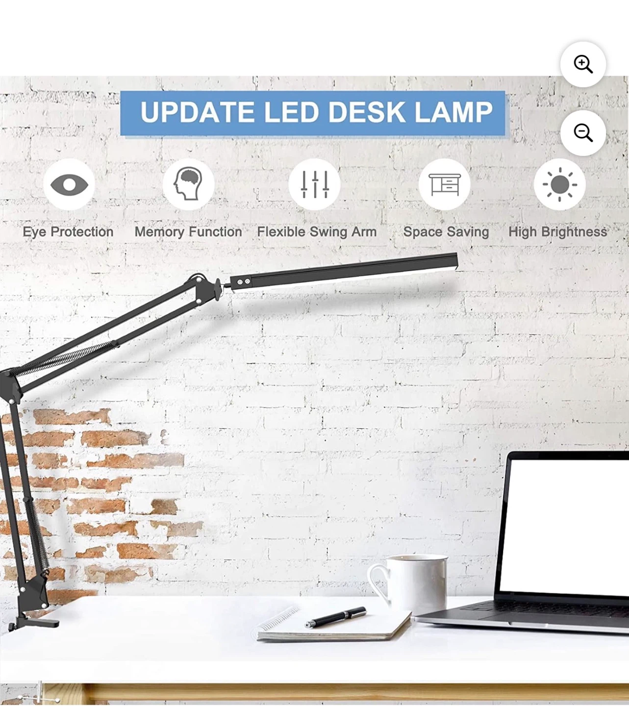 UPDATE LED Desk Lamp with Flexible Swing Arm