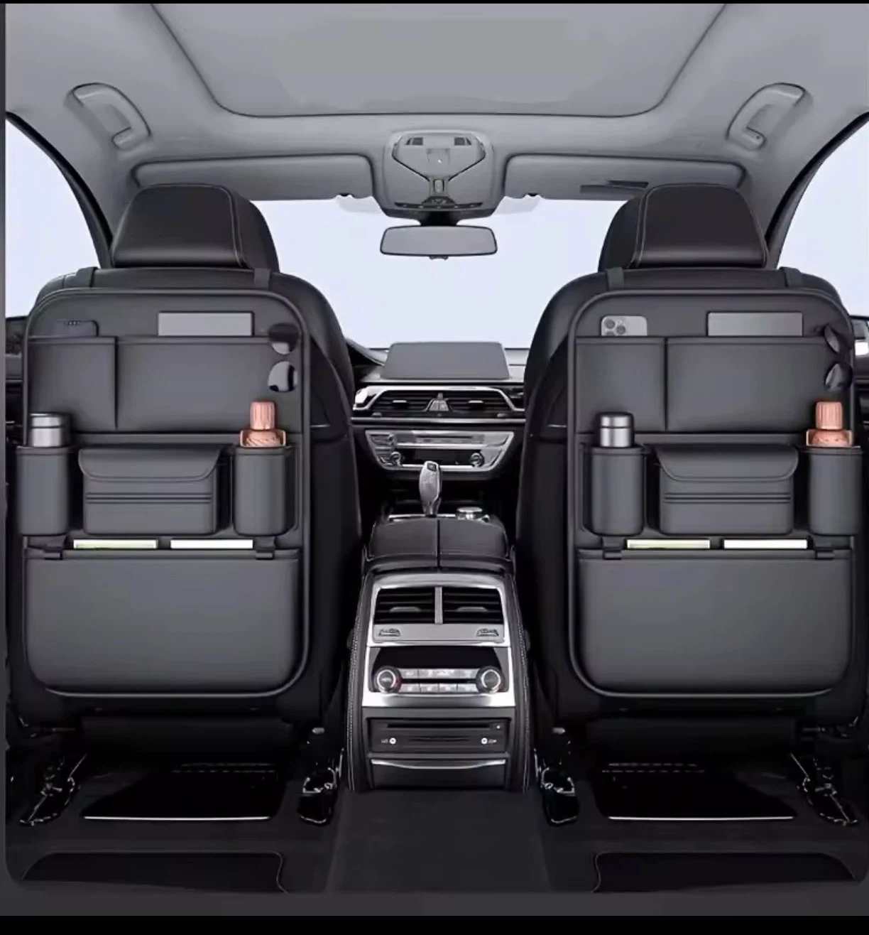 Black Car Seat Organizer with Multiple Pockets - photo 2