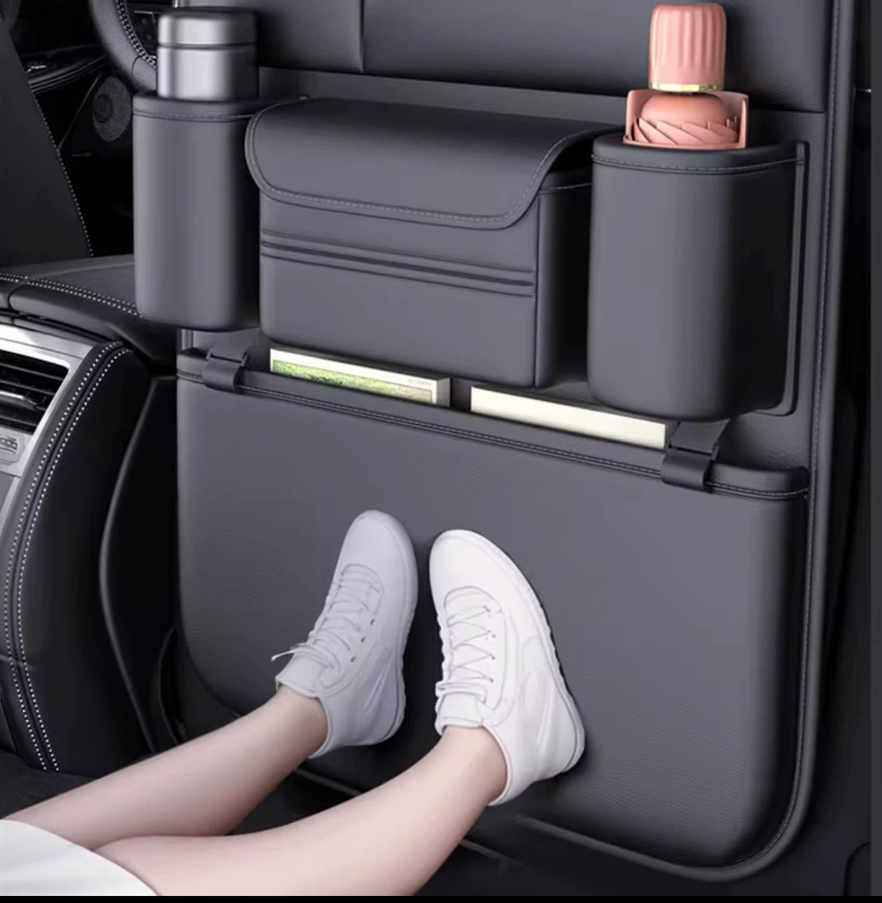 Black Car Seat Organizer with Multiple Pockets - photo 4