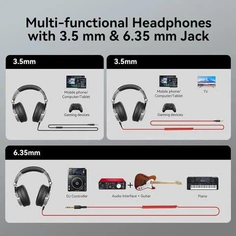 Multi-functional DJ Headphones with 3.5mm & 6.35mm Jack - photo 2
