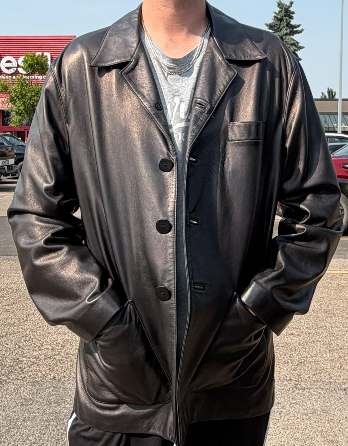 Lambskin leather jacket
