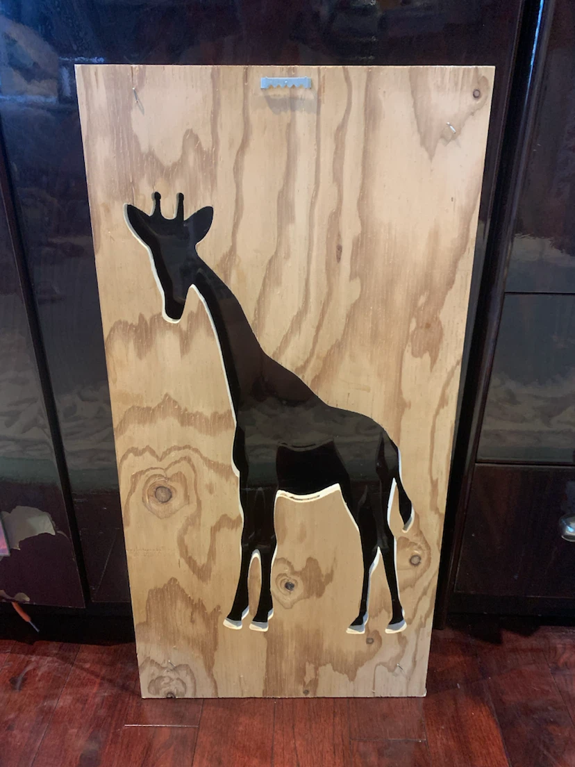 Giraffe Silhouette Wood Baby Wall Art - photo 3