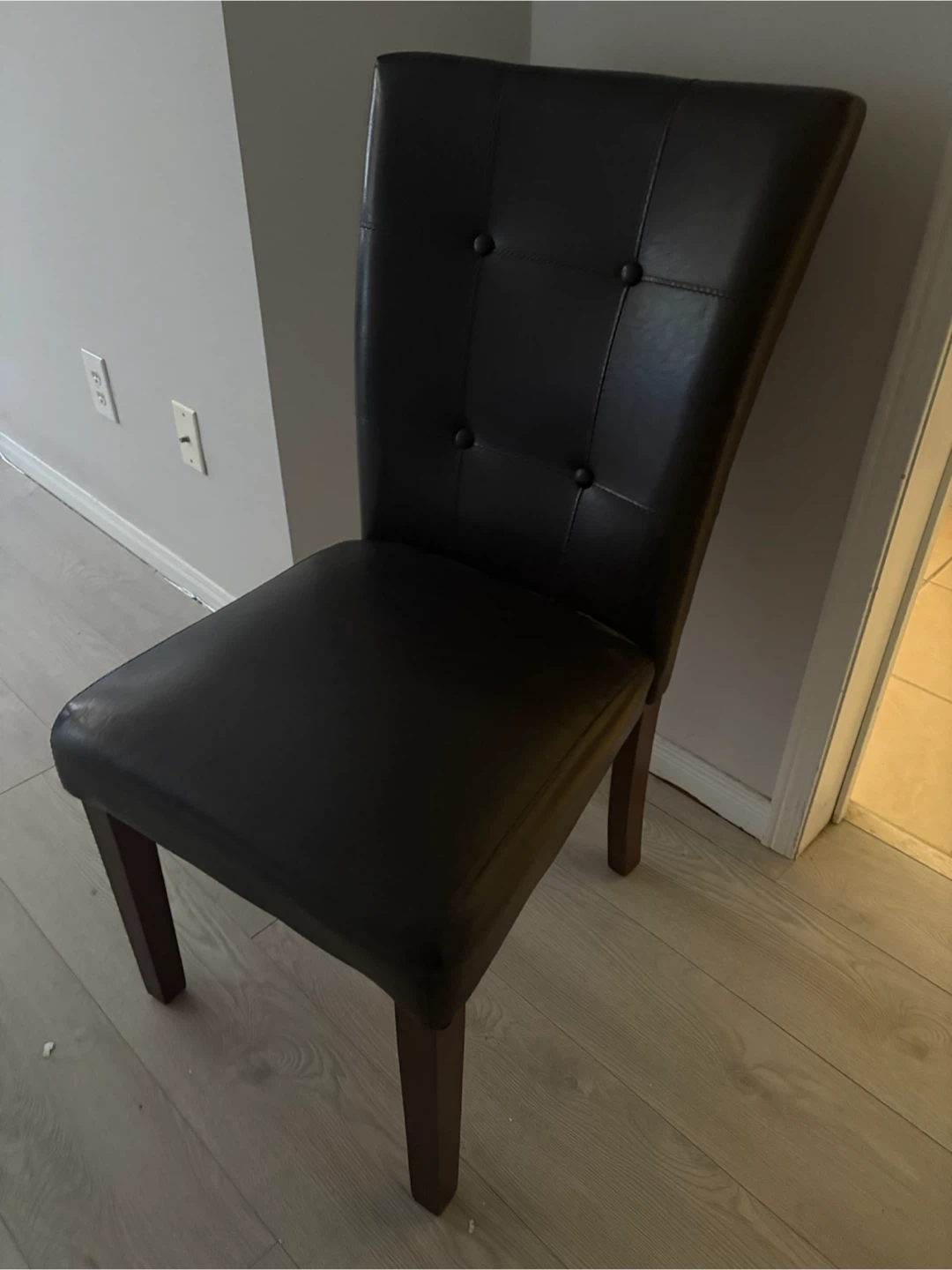 2 Dark Brown Faux Leather Dining Chair