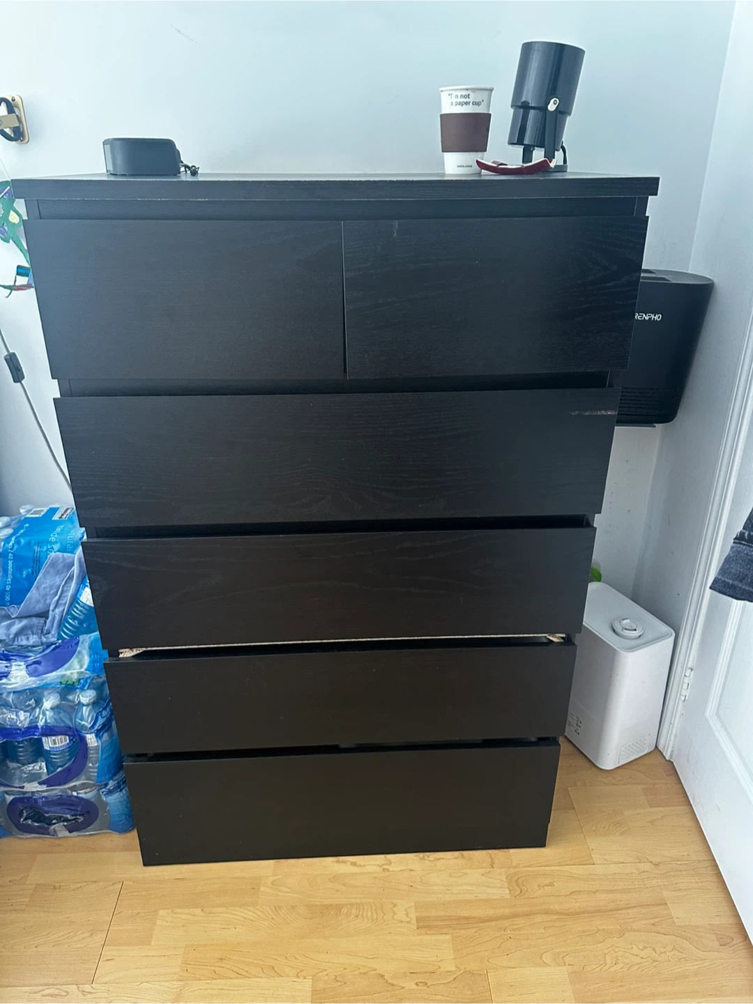 IKEA MALM Black 6-Drawer Dresser