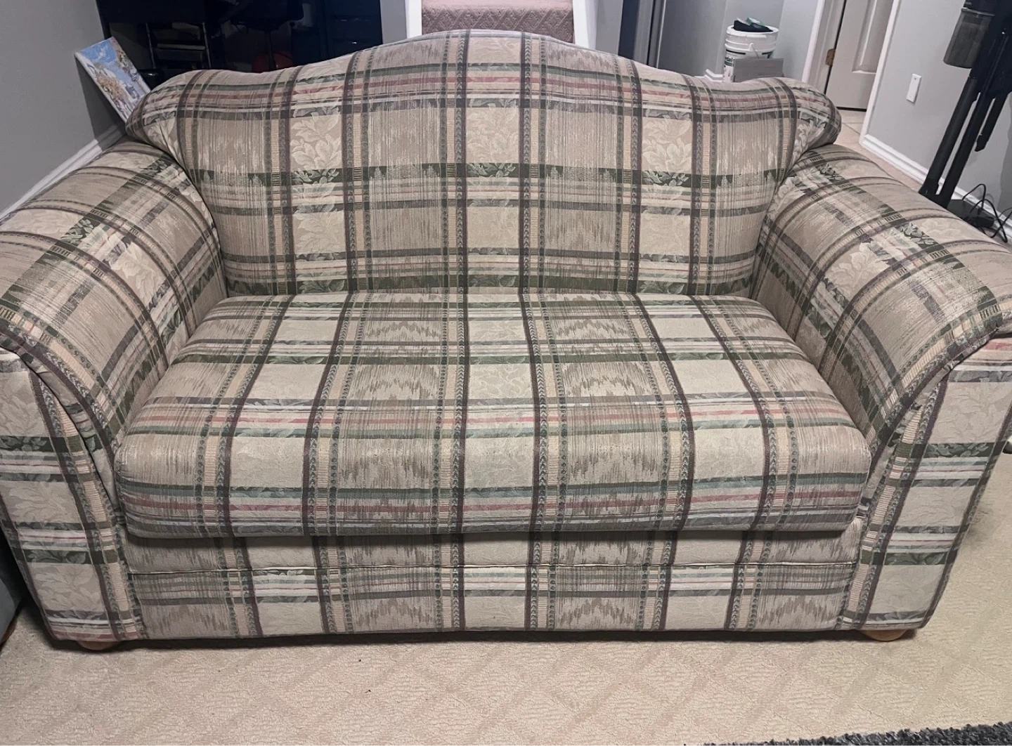Three Sofa with Slipcovers - Grey and Plaid - photo 3