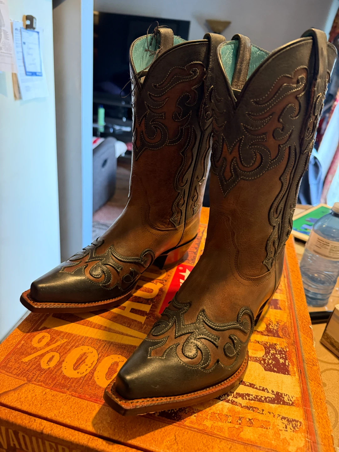 Cowboy boots and ice skate for women