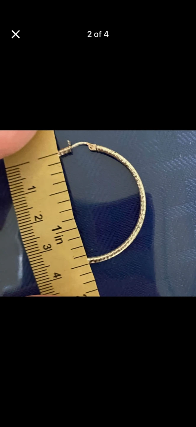 Textured Hoop Earrings 925 Silver - photo 2