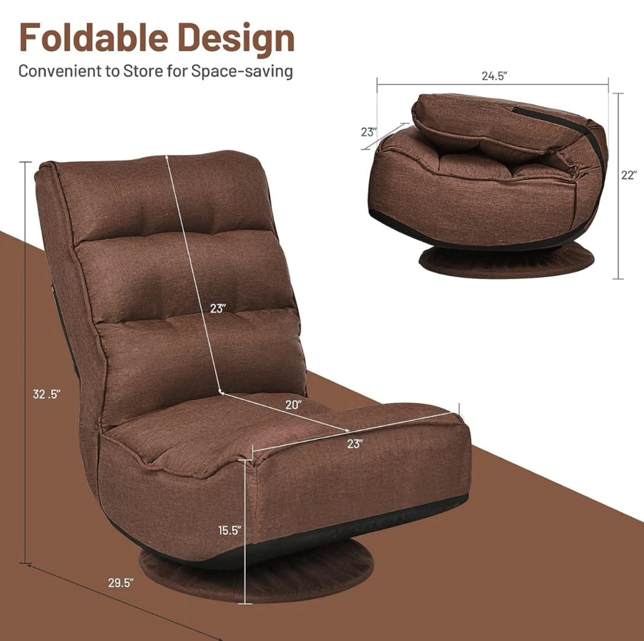 Brown Swivel Floor Chair - photo 2