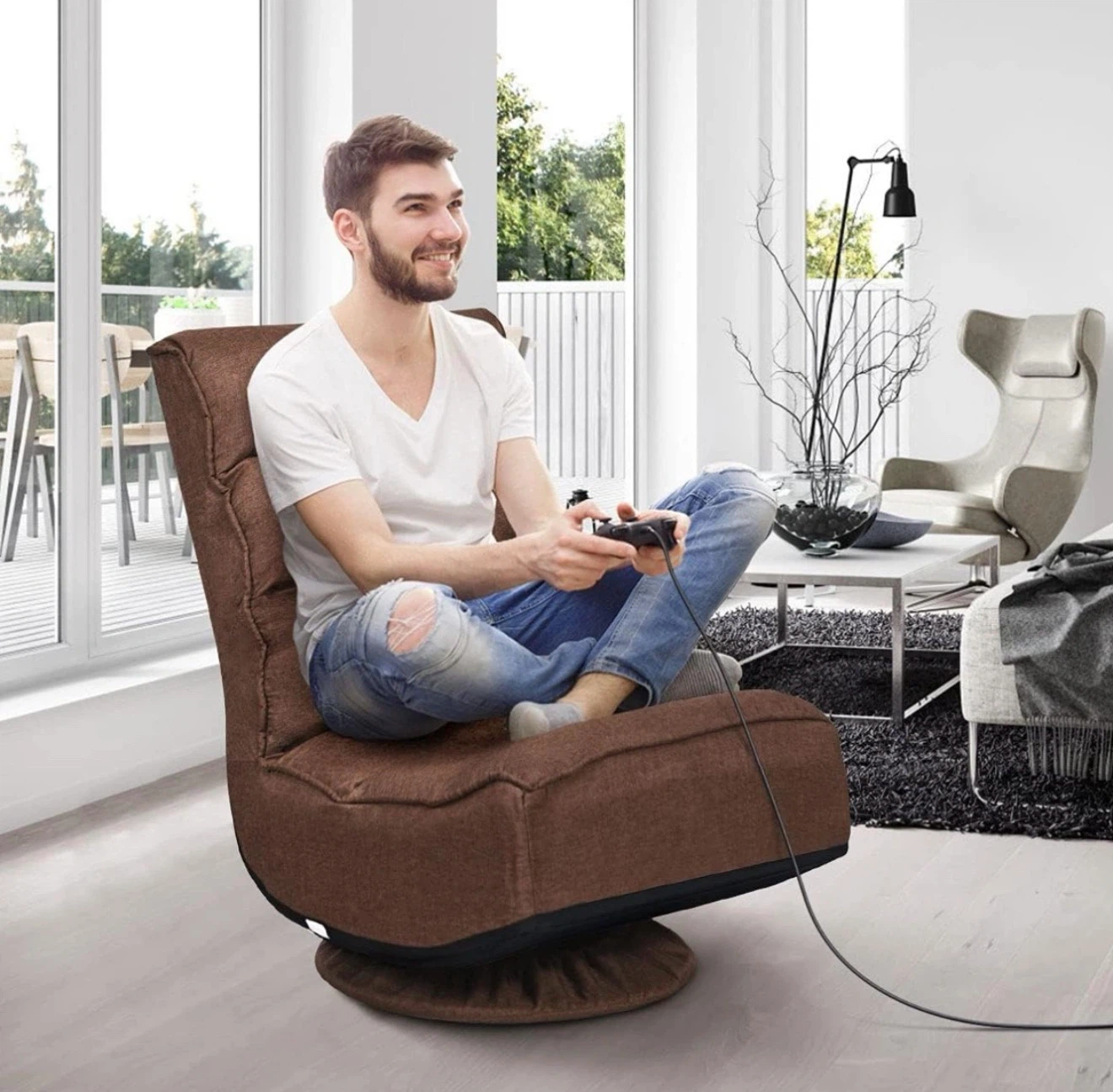 Brown Swivel Floor Chair - photo 3