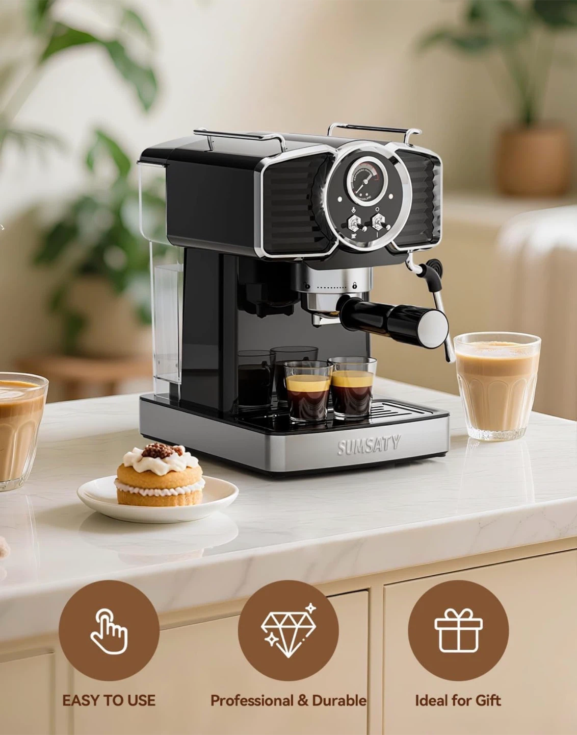 SUMSATY Retro Espresso Coffee Machine - photo 2