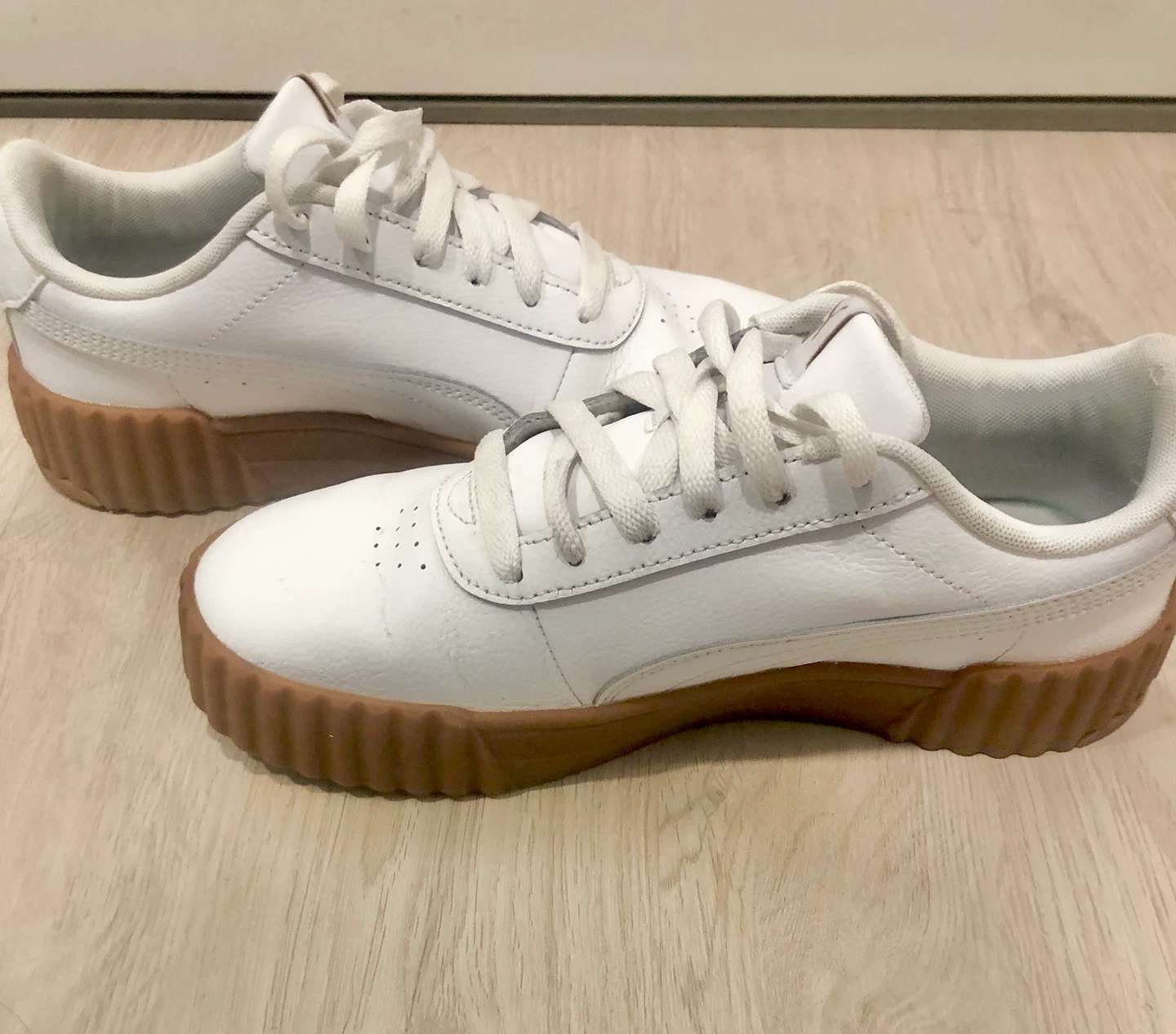 White Leather Puma Sneakers - photo 4