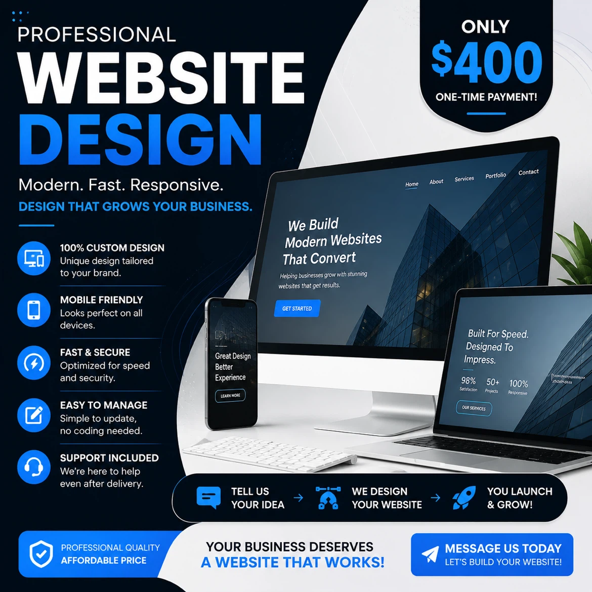 Professional Website Design Service - $400