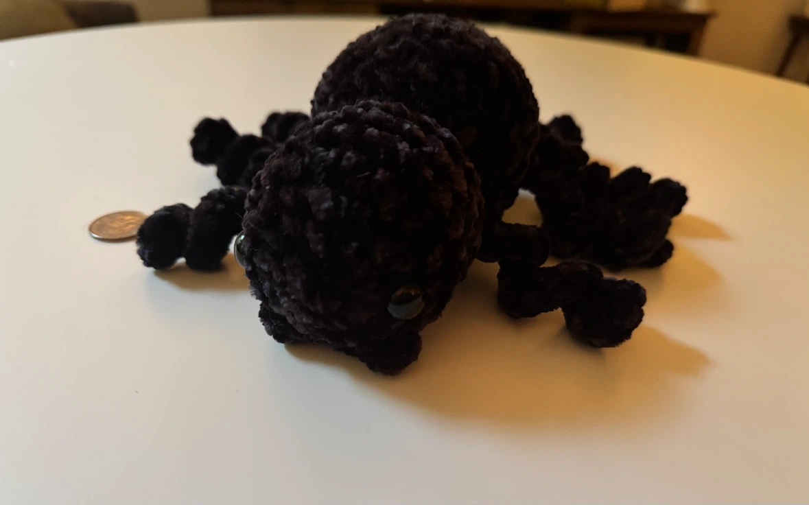 Black Crochet Spider Plush