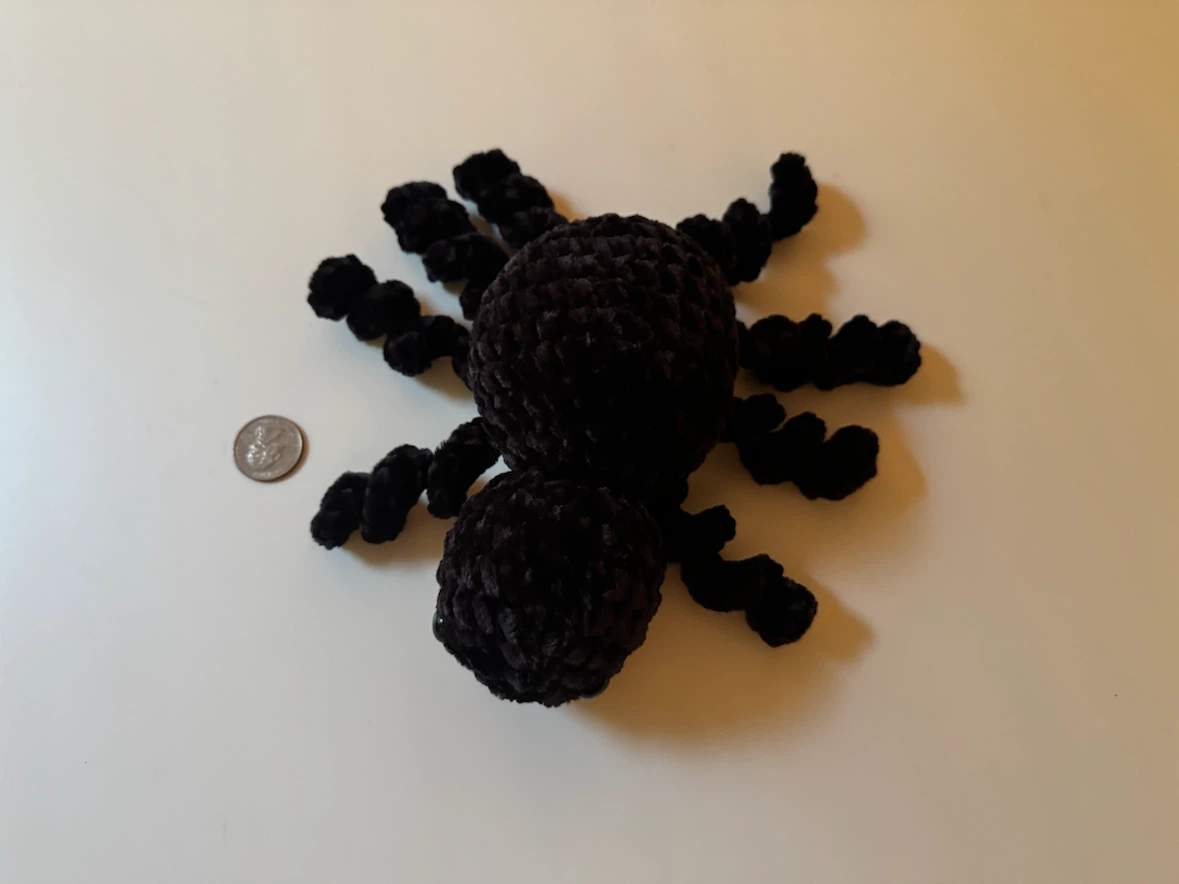 Black Crochet Spider Plush - photo 2